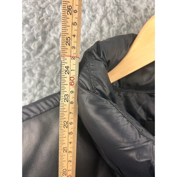 DKNY Black Faux Leather Front Puffer Vest Size XL - Picture 3 of 10